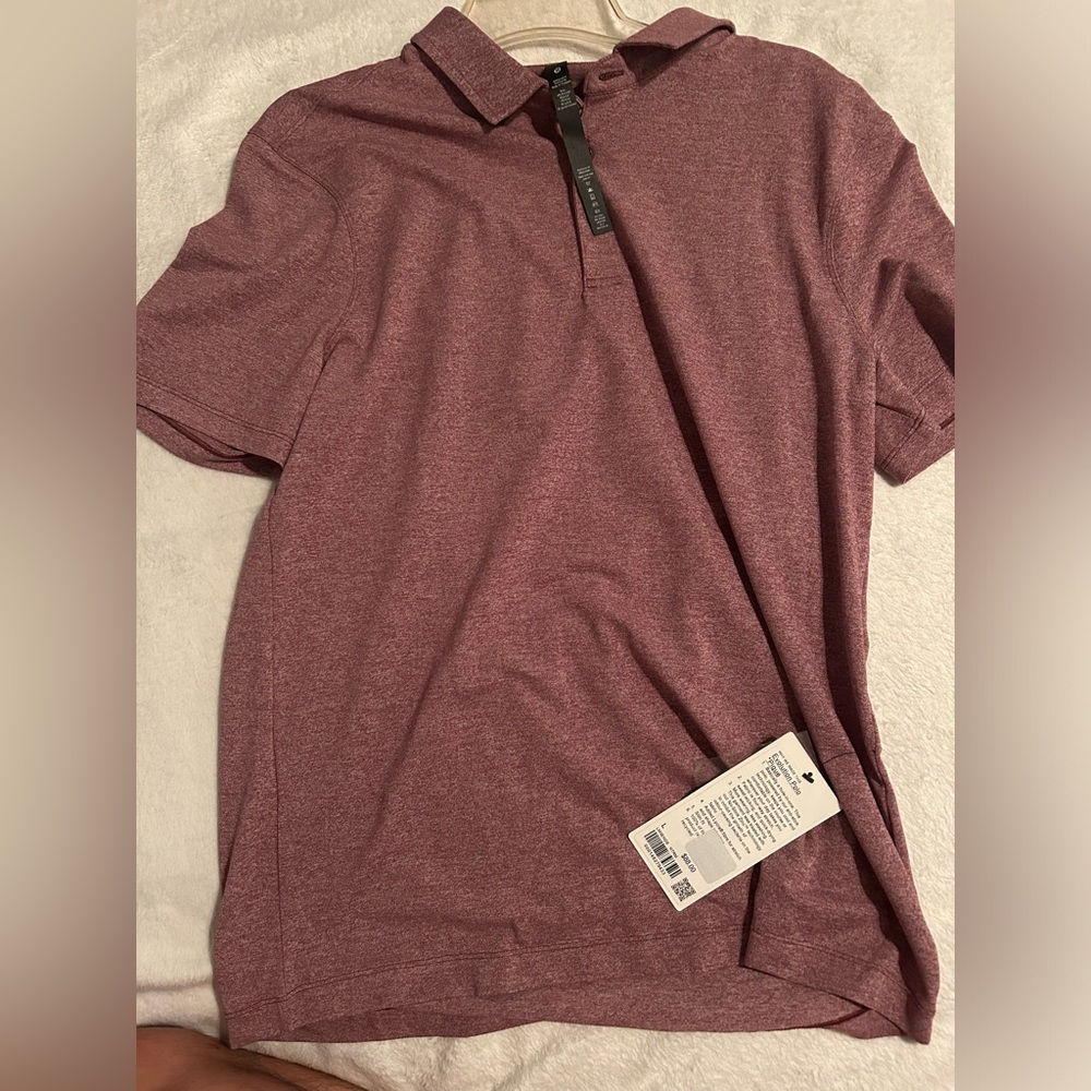 NWT lululemon evolution polo in red merlot sz L